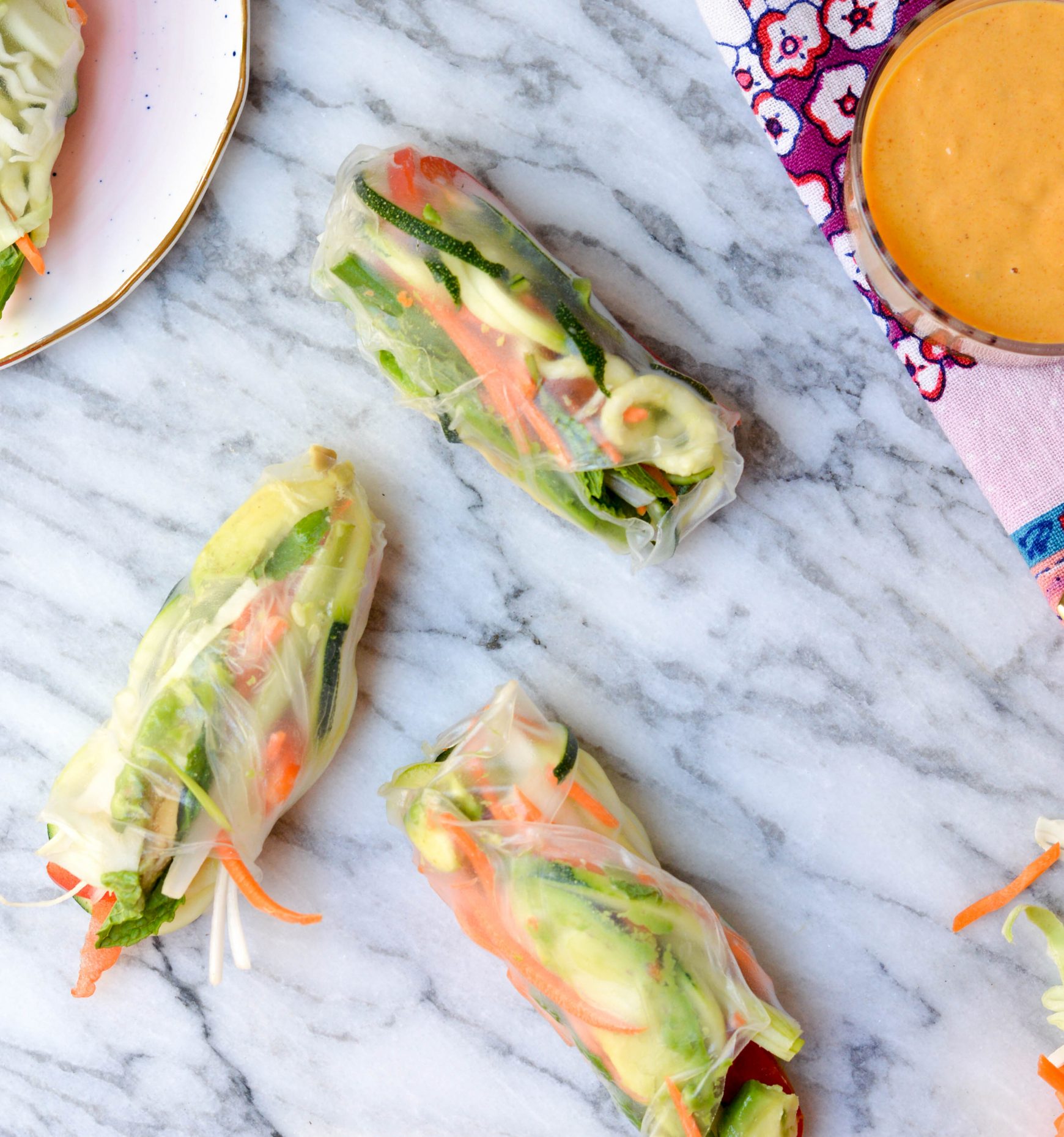 Veggie Packed Summer Spring Rolls with Mango Dipping Sauce